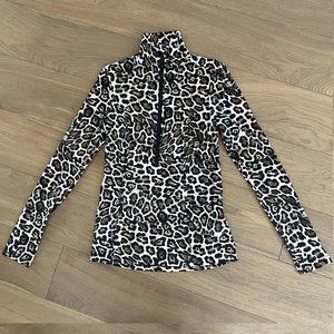 Goldbergh Quarter Zip Baselayer Leopard Print